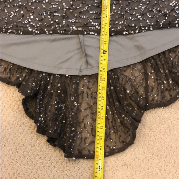 NWT Adrianna Papell V-Neck Sequin A-Line Gown in Lead [SZ‎ 12 ] - Picture 9 of 9